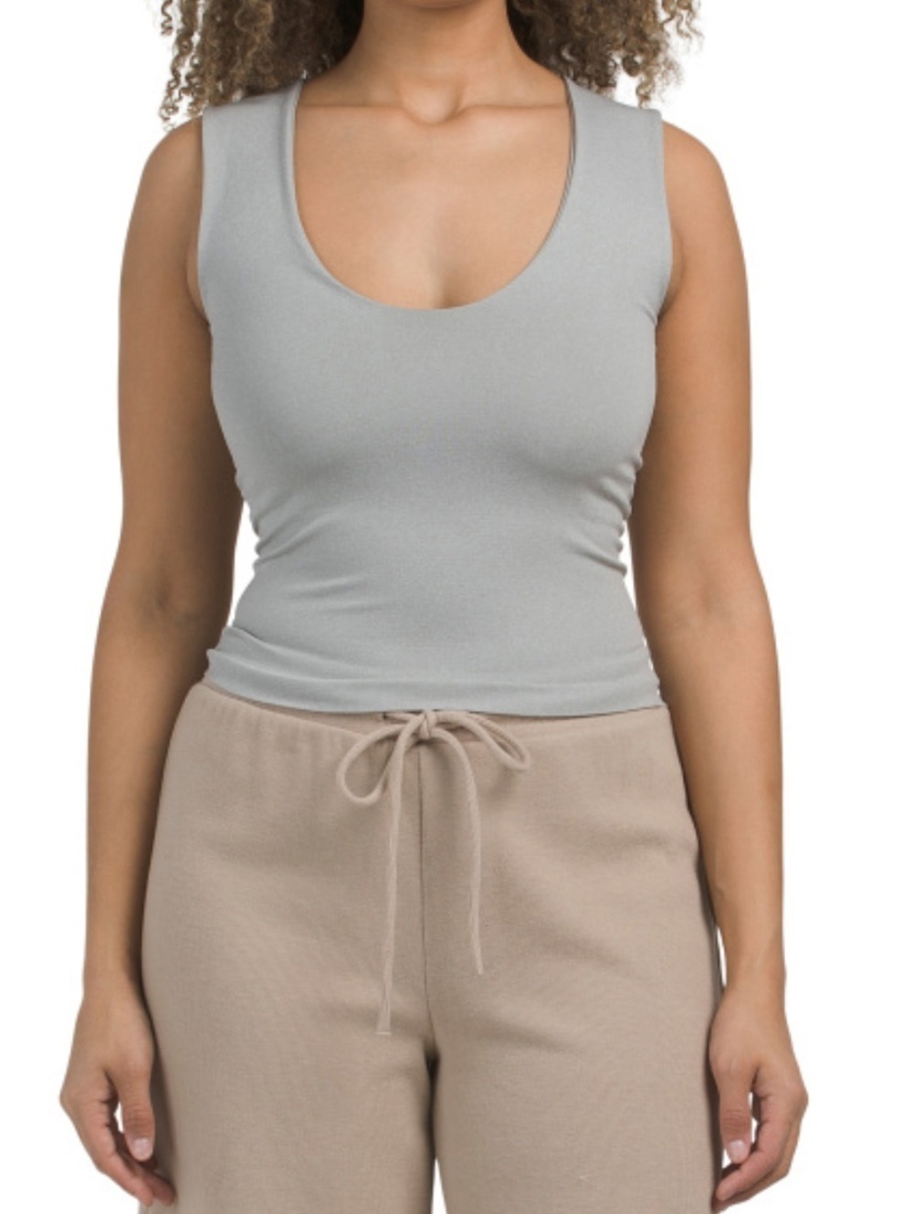 Free People clean lines muscle cami- Light Gray NWT